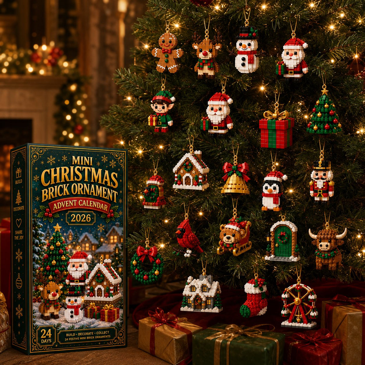 Mini Brick Advent Calendar with 24 Christmas Building Sets to Build & Hang — photo 17