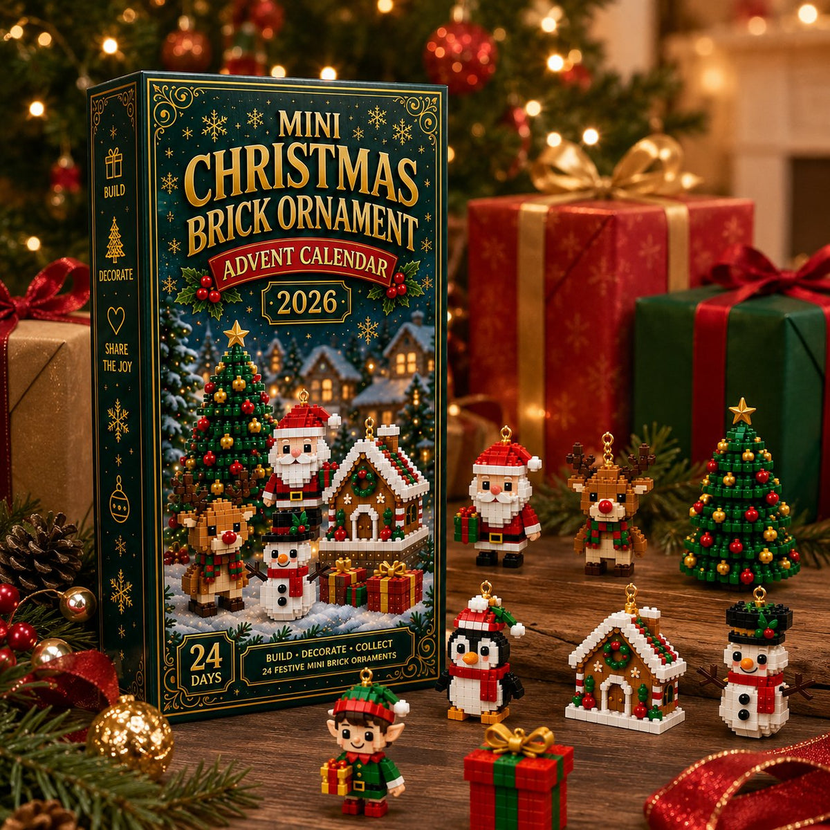 Mini Brick Advent Calendar with 24 Christmas Building Sets to Build & Hang — photo 18