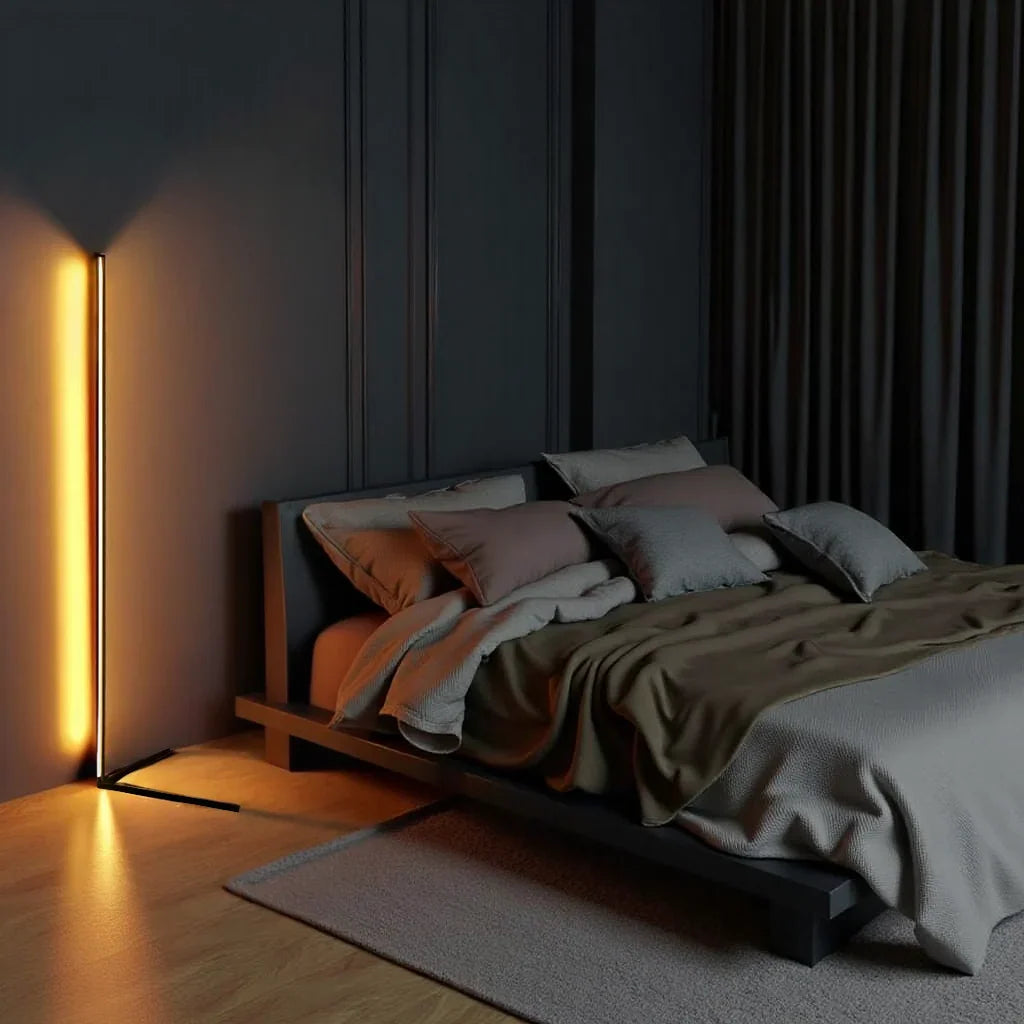 Nordic LED Floor Lamp with Remote, Dimmable RGB and Warm White, 142 cm — photo 14