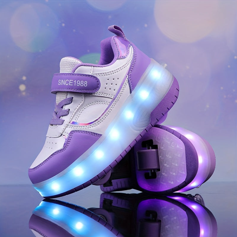 Children's Roller Sneakers with Retractable Wheels and Rechargeable LED Light-Up Sole — photo 10