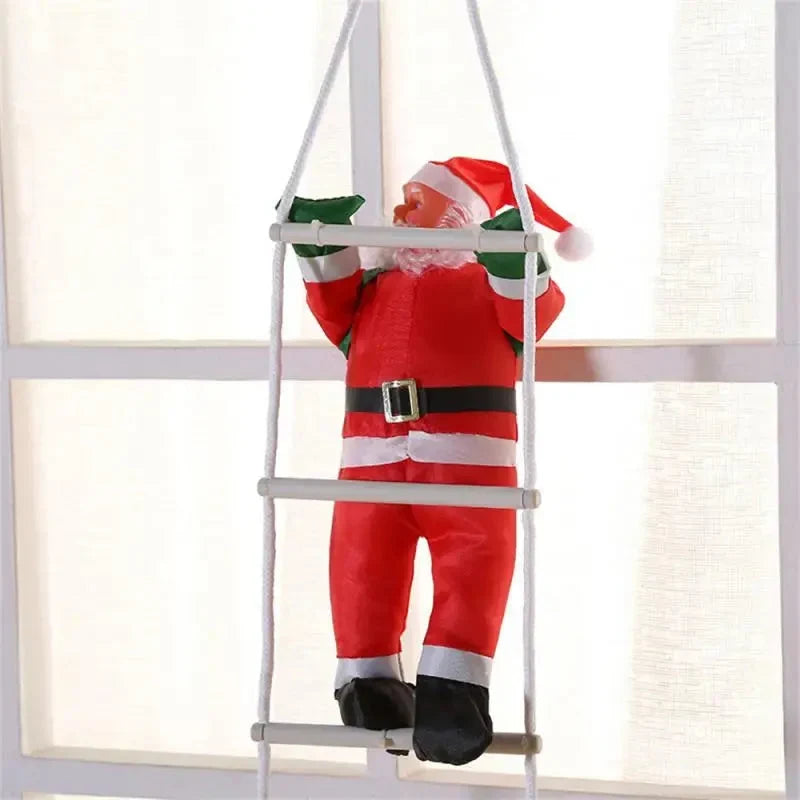 Christmas Decoration Climbing Santa with Rope Ladder and Fabric Suit for Indoor Holiday Decor — photo 3