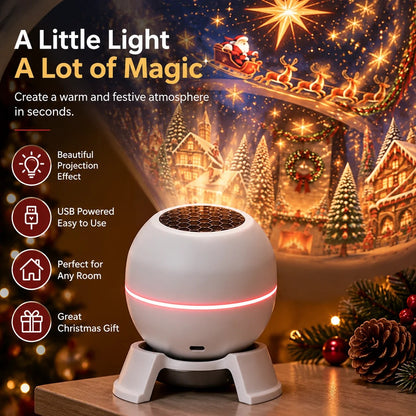 Christmas Projector – Moving Patterns, Compact Design, USB Powered — photo 2