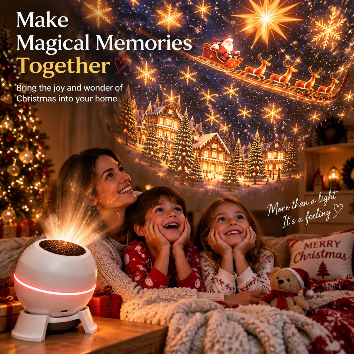 Christmas Projector – Moving Patterns, Compact Design, USB Powered — photo 6