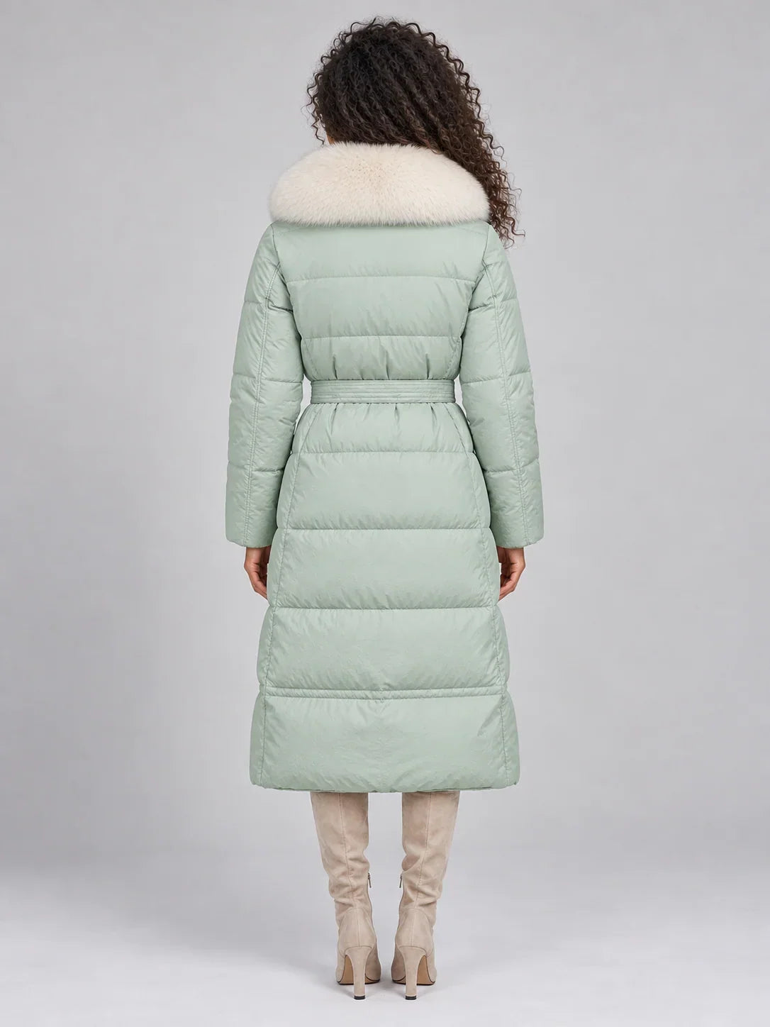 Hooded Puffer Coat with Faux Fur Collar for Women — photo 2