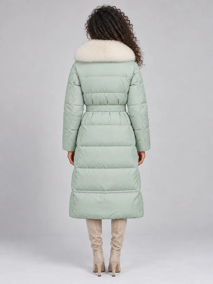 Hooded Puffer Coat with Faux Fur Collar for Women — photo 2