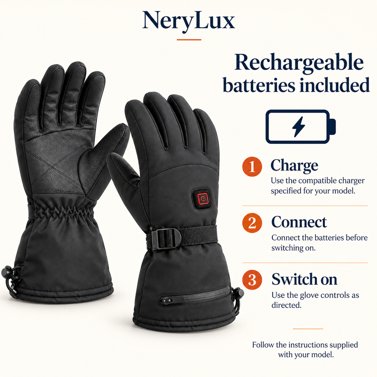 Rechargeable Heated Gloves – 3 Heat Settings — photo 7