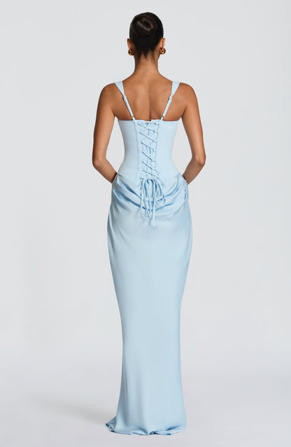 Square Neck Ruched Stretch Maxi Dress — photo 19