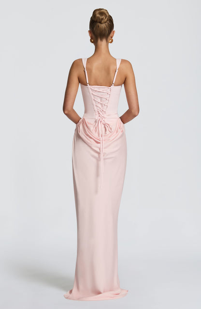 Square Neck Ruched Stretch Maxi Dress — photo 15