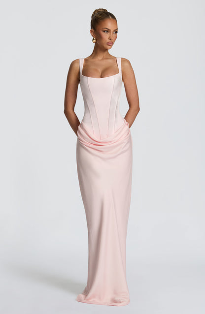 Square Neck Ruched Stretch Maxi Dress — photo 13
