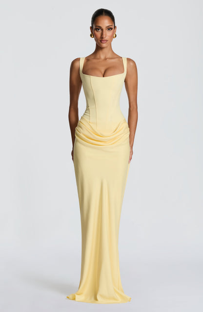 Square Neck Ruched Stretch Maxi Dress — photo 9