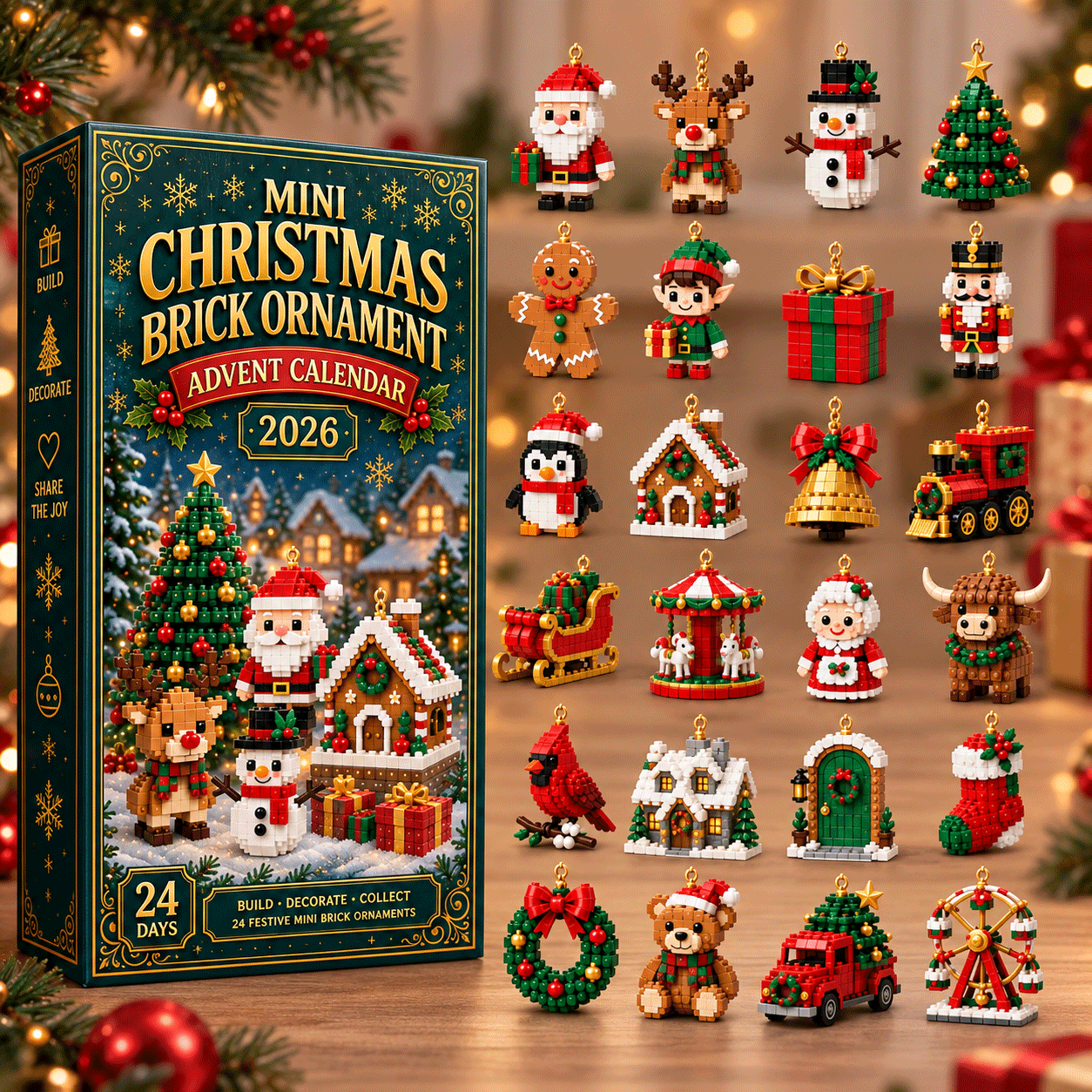 Mini Brick Advent Calendar with 24 Christmas Building Sets to Build & Hang — photo 6