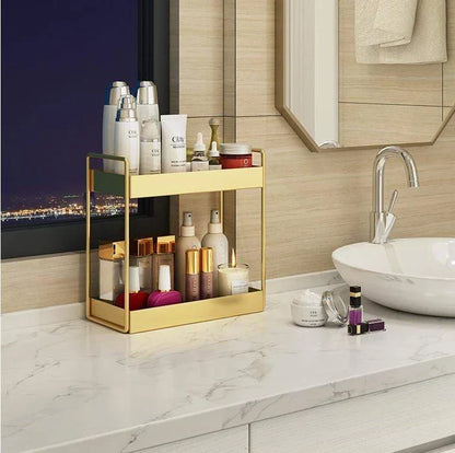 Vanity Organizer | Double-Layer Gold Finish & Space-Saving — photo 2