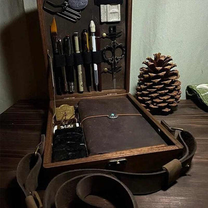 Writers Messenger Box | Walnut Briefcase-Style & Pen Loops | A5 — photo 3