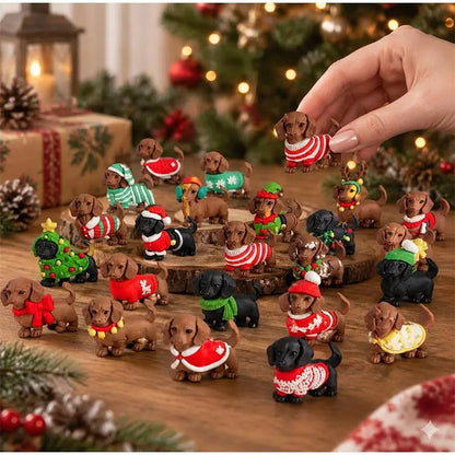 New 2026 Christmas Advent Calendar 24 Days Countdown Calendar 3D Cute Dog Dachshund Ornament Christmas Decoration Gift Calendar — photo 6