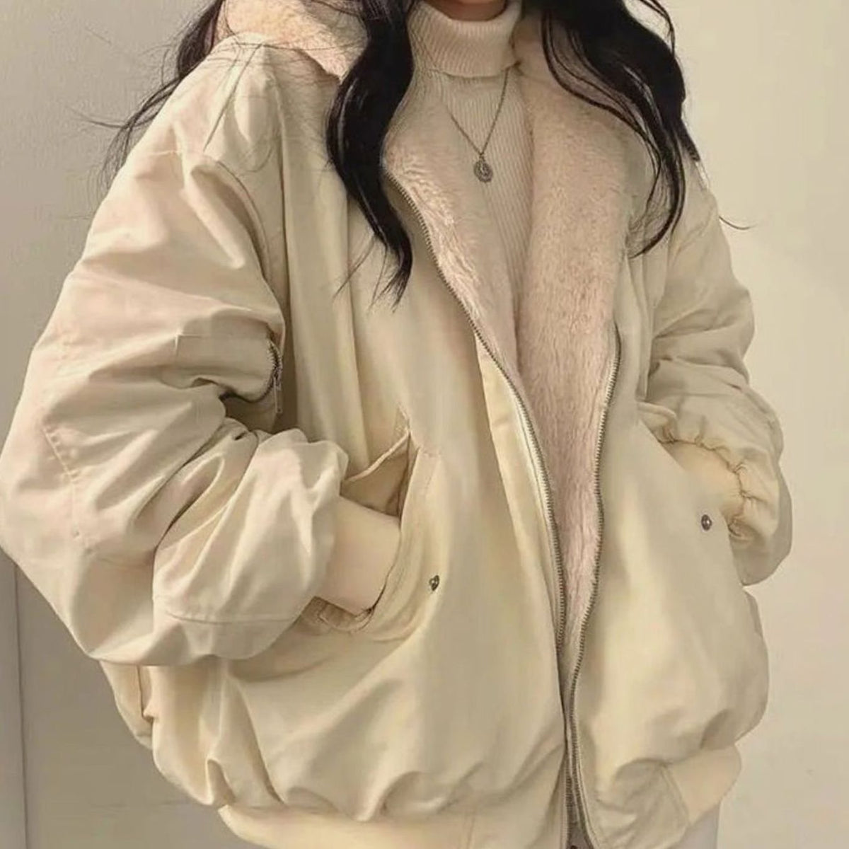 Nordspur | Hannah Women's Winter Jacket Warm Double-Layer Teddy Fleece Lining Oversized — photo 1