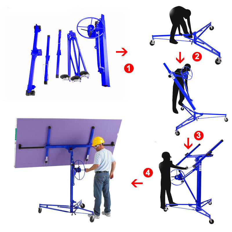 11 Ft Plasterboard Lifter with Rolling Casters Panel Hoist — photo 5