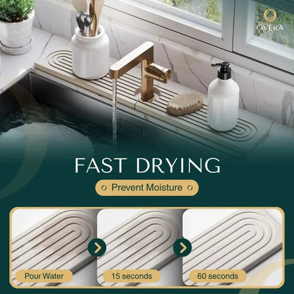 Diatomaceous Earth Faucet Splash Guard with Quick-Drying Absorbent Stone Finish — photo 4