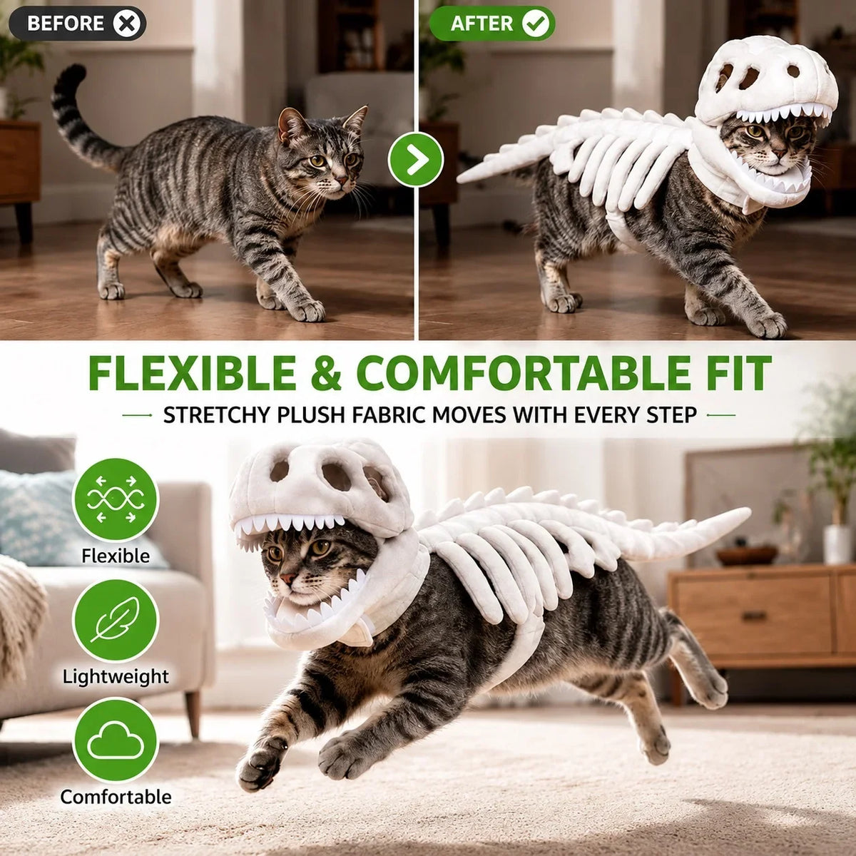 Dinosaur Skeleton Pet Costume — photo 7