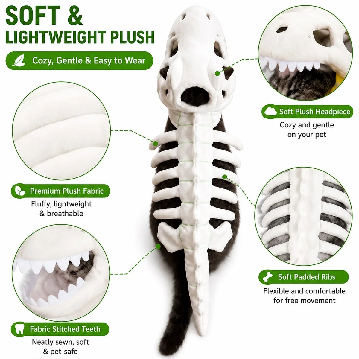 Dinosaur Skeleton Pet Costume — photo 4