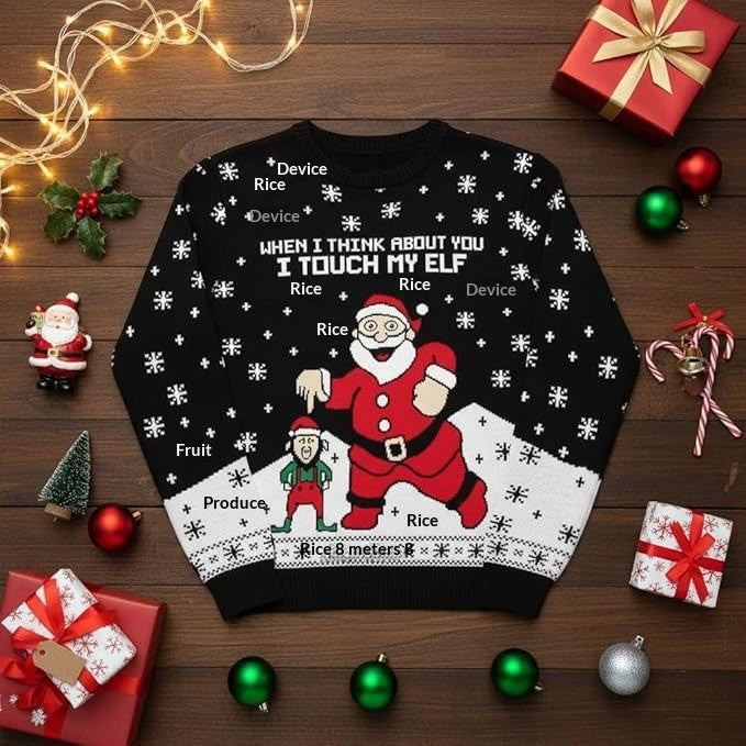 Unisex Christmas Sweater – Santa Claus Graphic Winter Jumper for Couples — photo 4