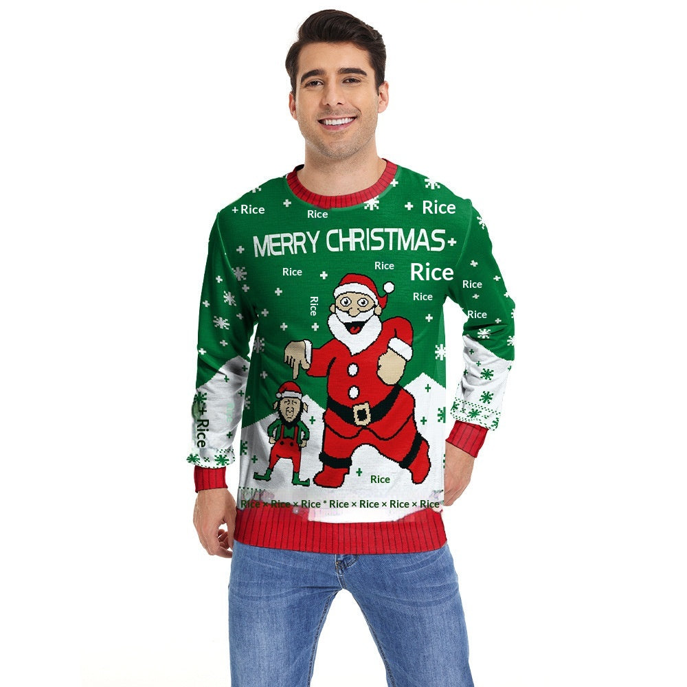 Unisex Christmas Sweater – Santa Claus Graphic Winter Jumper for Couples — photo 5