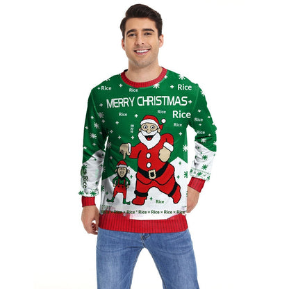 Unisex Christmas Sweater – Santa Claus Graphic Winter Jumper for Couples — photo 5
