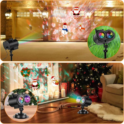 Christmas Projector Lights Outdoor with 16 Holiday Slides RGBW Wave Effects Remote Timer IP44 Cable — photo 3