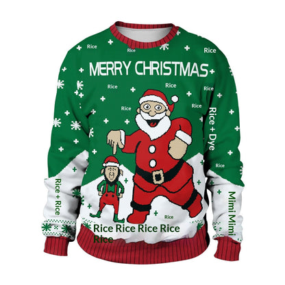 Unisex Christmas Sweater – Santa Claus Graphic Winter Jumper for Couples — photo 2
