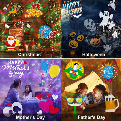 Christmas Projector Lights Outdoor with 16 Holiday Slides RGBW Wave Effects Remote Timer IP44 Cable — photo 4