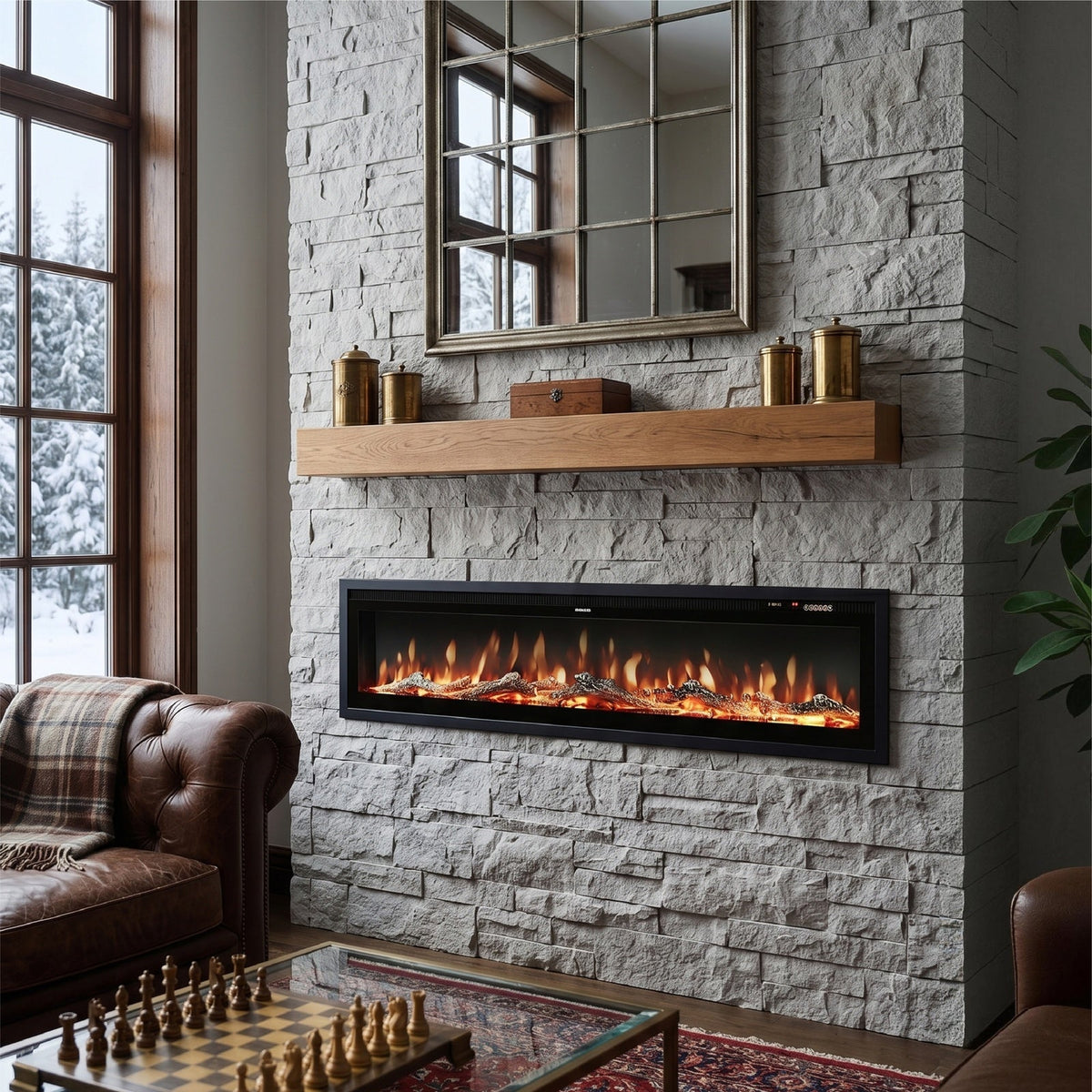 40/50/60 Inch Electric Fire with 12 Flame Colours & Remote Control — photo 10
