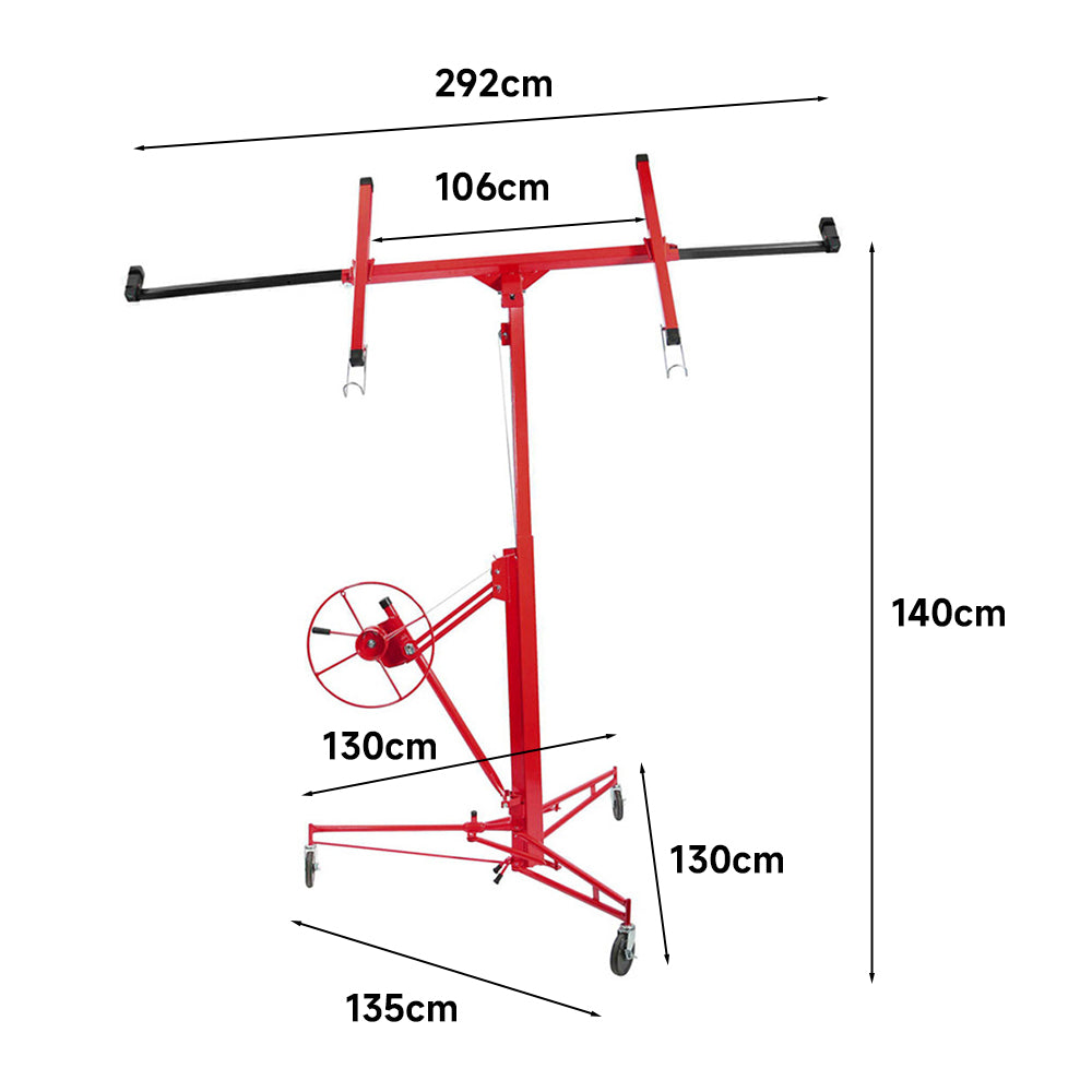 11 Ft Plasterboard Lifter with Rolling Casters Panel Hoist — photo 16