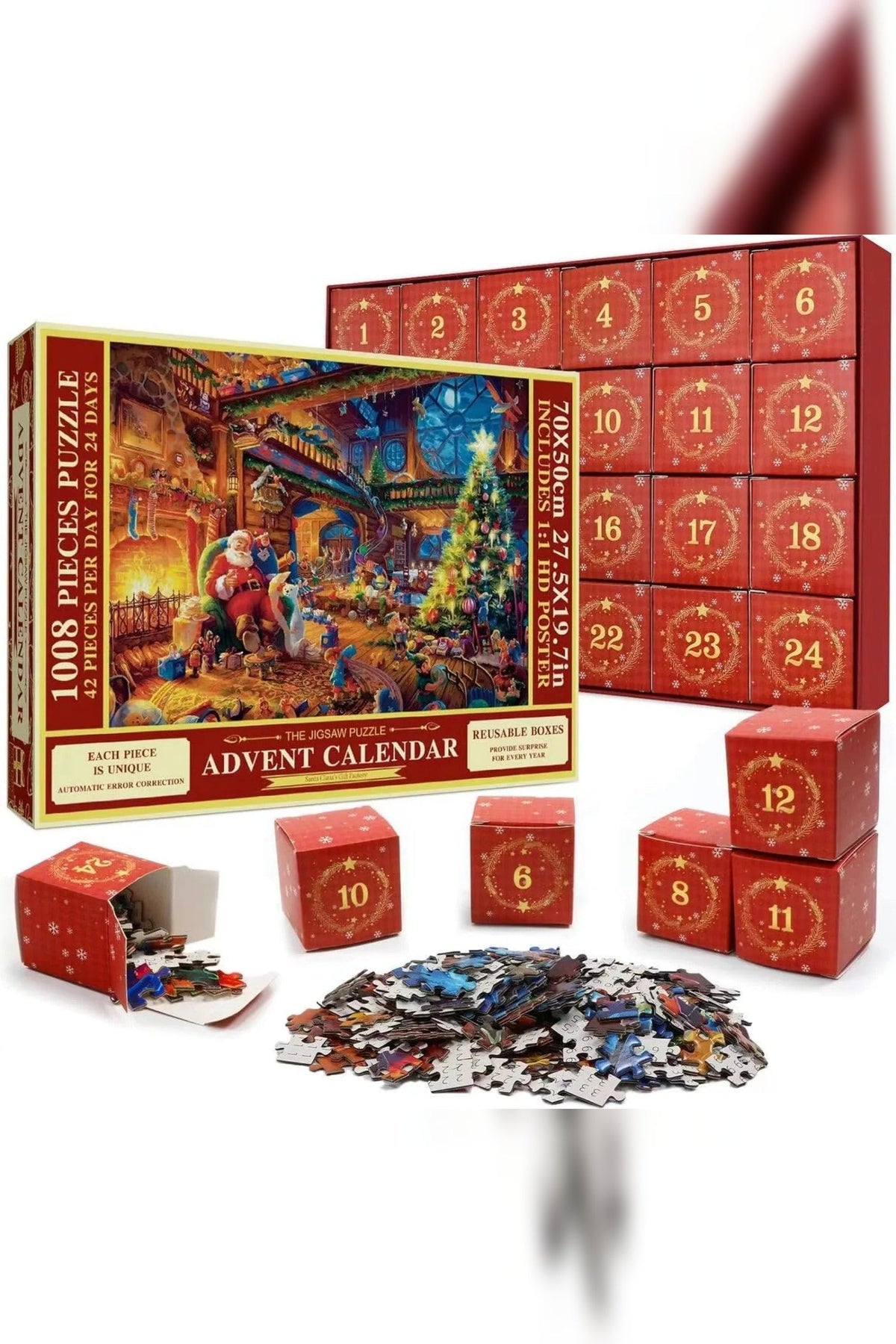 Jigsaw Advent Calendar 2026 – 1008 Pieces, One Christmas Picture — photo 2