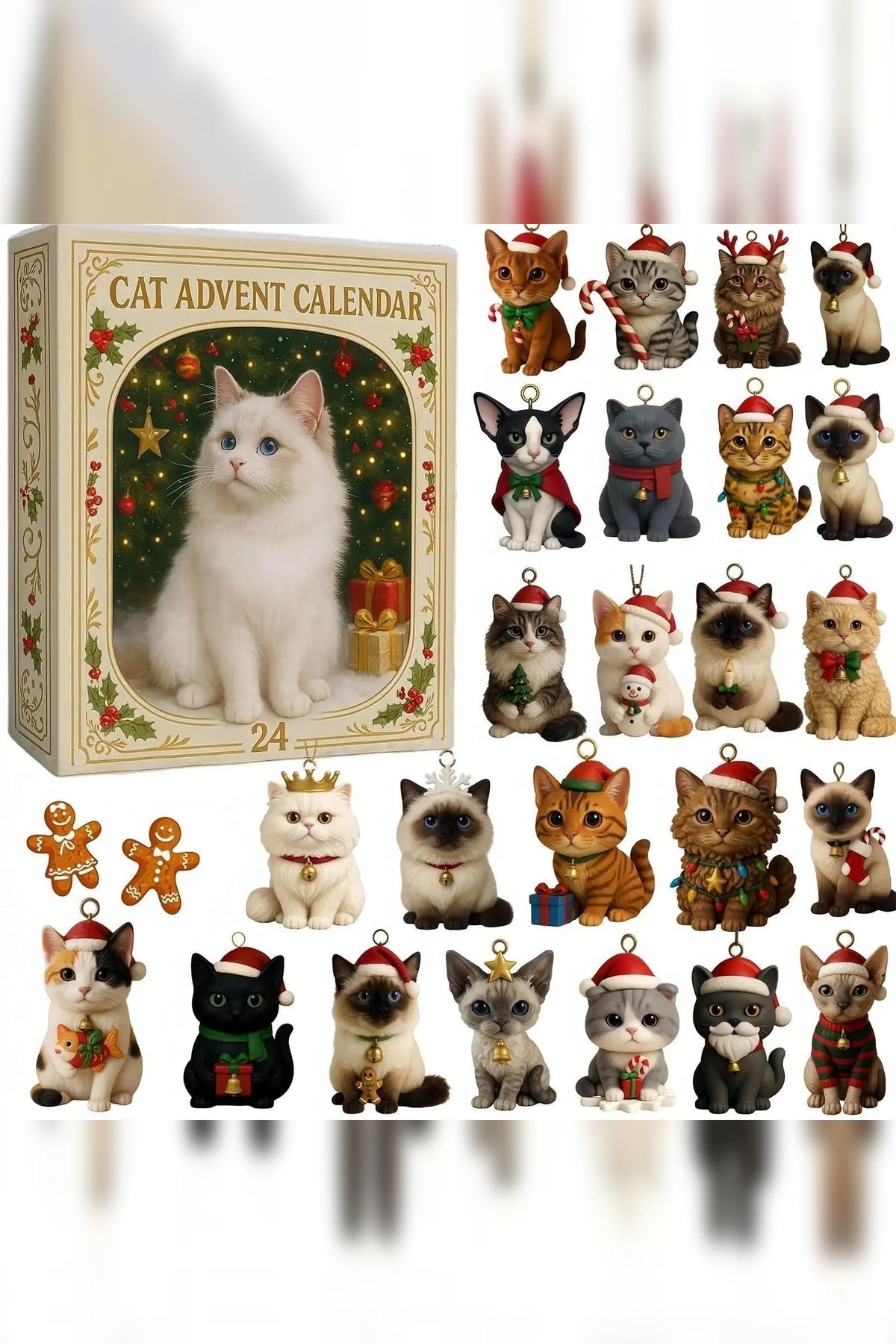 Cat Advent Calendar – 24 Acrylic Kitten Ornaments to Hang — photo 1