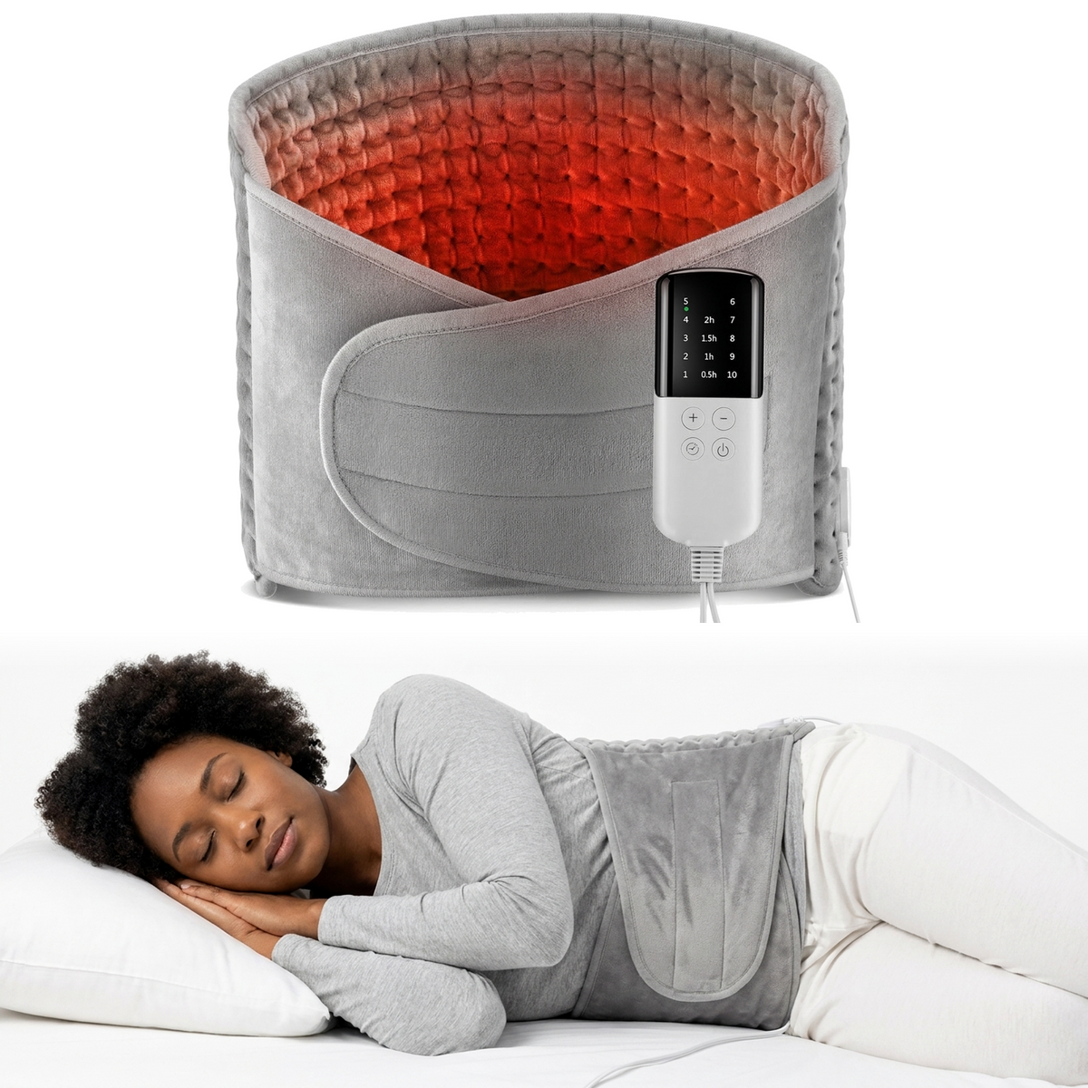Electric Heating Pad Belt with 10 Heat Settings and Pocket — photo 1
