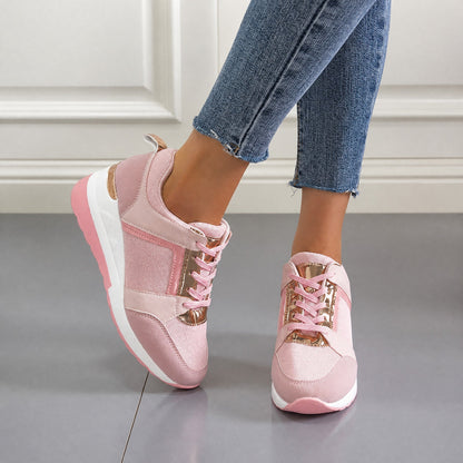 Elsie - Women's Orthopaedic Wedge Trainers with Metallic Panel — photo 7