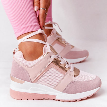 Elsie - Women's Orthopaedic Wedge Trainers with Metallic Panel — photo 6