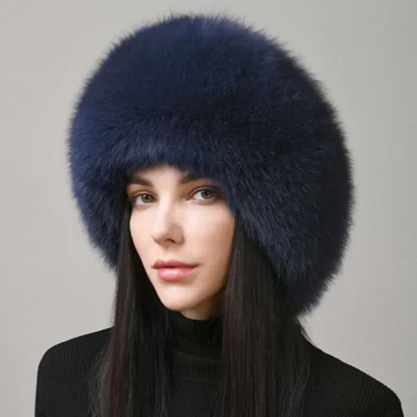 Women's Winter Hat | Natural Fox Fur & Integrated Earmuffs | One Size Fits Most — photo 7