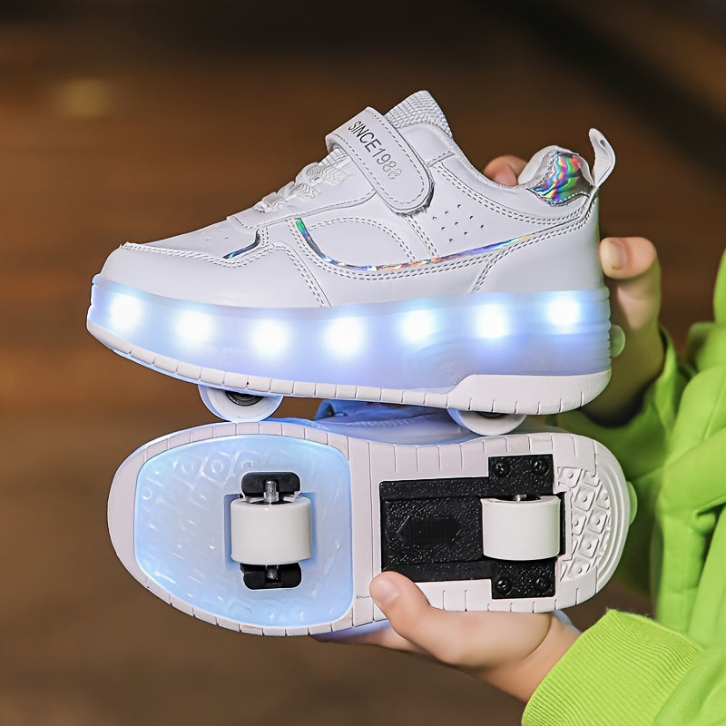 Children's Roller Sneakers with Retractable Wheels and Rechargeable LED Light-Up Sole — photo 9