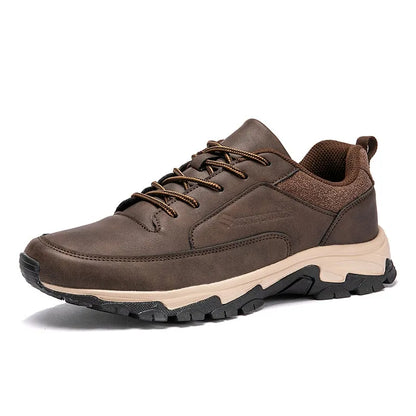 Men's Comfortable Genuine Leather Sneakers with Arch Support and Shock Absorption