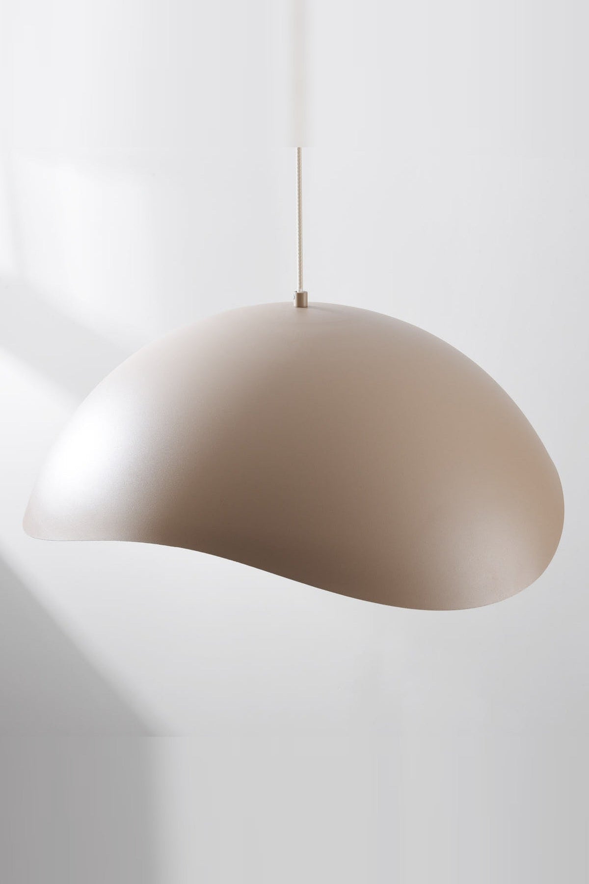 Wave Pendant Light – Organic Metal Shade, Sand Taupe, Adjustable Cord — photo 6