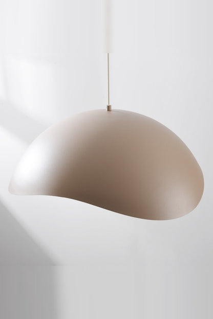 Wave Pendant Light – Organic Metal Shade, Sand Taupe, Adjustable Cord — photo 6