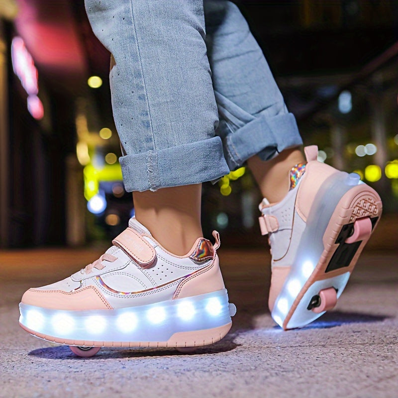 Children's Roller Sneakers with Retractable Wheels and Rechargeable LED Light-Up Sole — photo 4