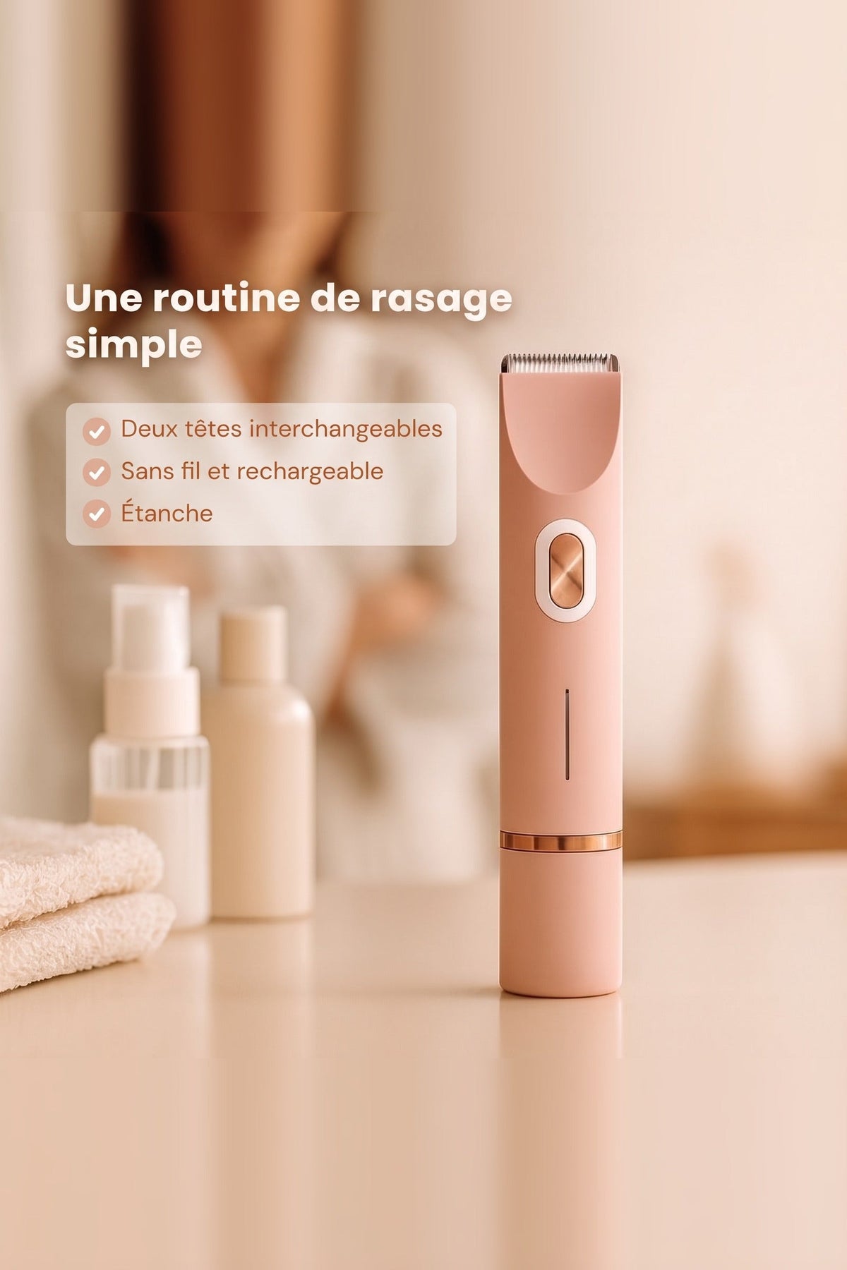 Intimate Electric Razor – Cordless, Two Interchangeable Heads, Waterproof — photo 3