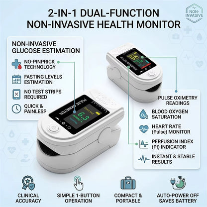 Fingertip Health Monitor – Glucose and Oxygen Tracking, White — photo 3