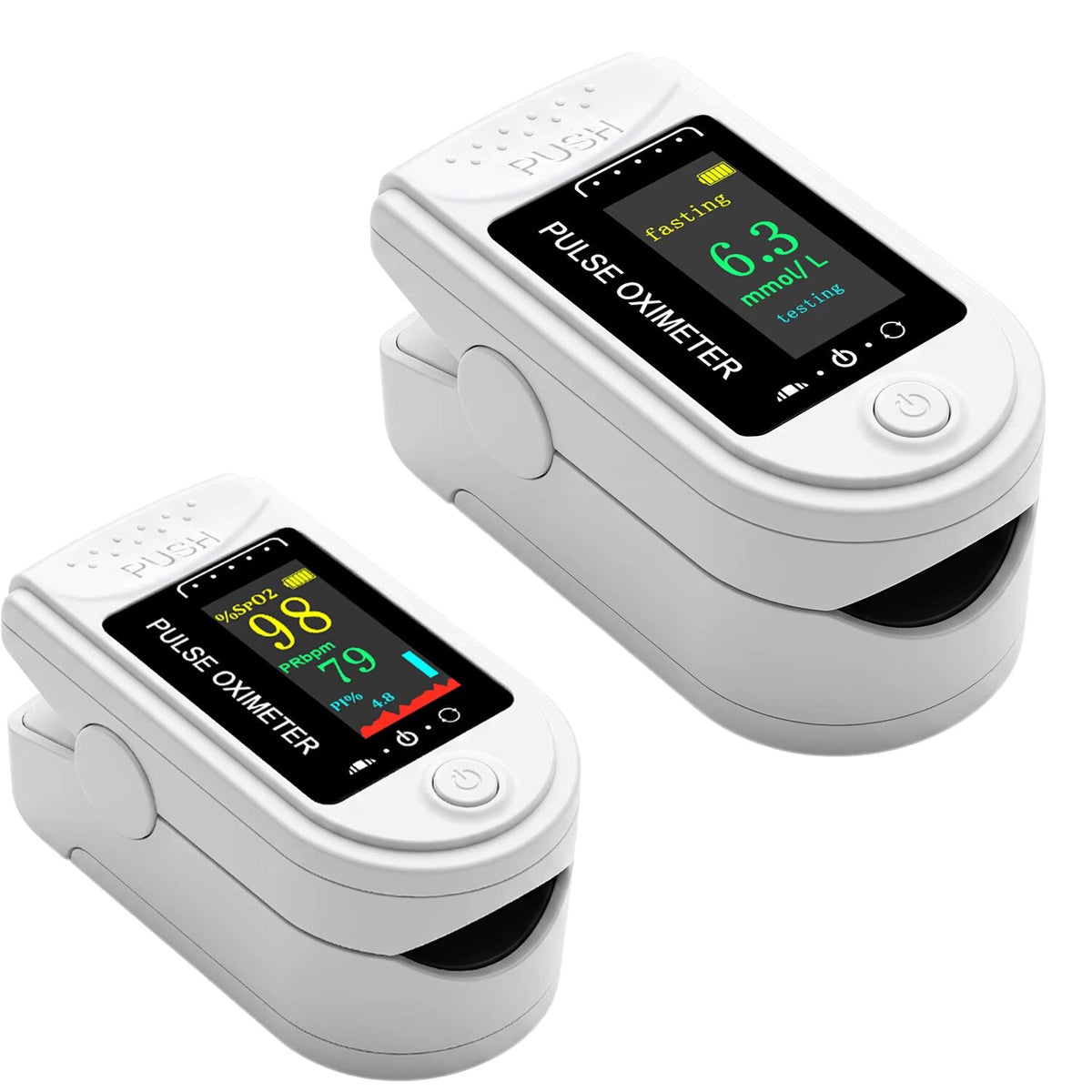 Fingertip Health Monitor – Glucose and Oxygen Tracking, White — photo 4