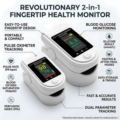 Fingertip Health Monitor – Glucose and Oxygen Tracking, White — photo 7