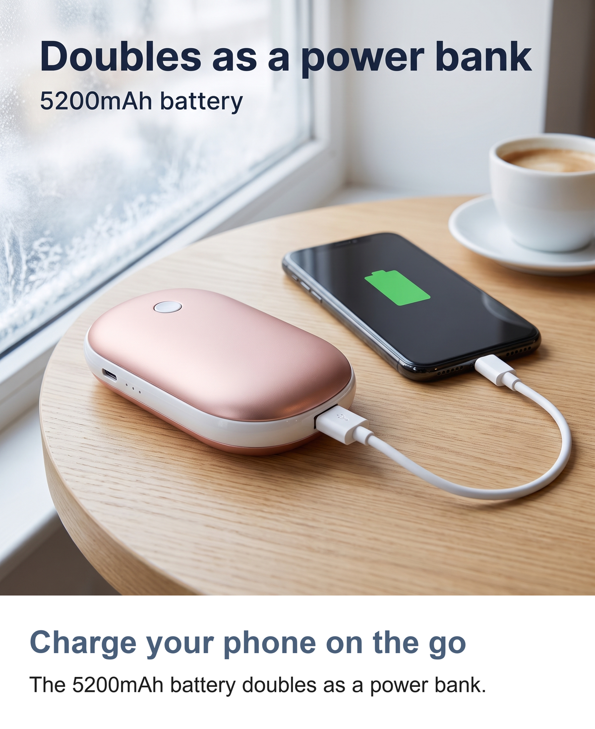 Rechargeable Hand Warmers, 2 Pack Pebble Hand Warmer and Power Bank — photo 8