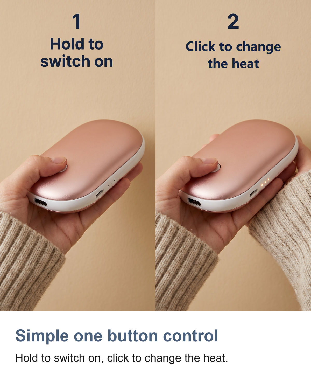 Rechargeable Hand Warmers, 2 Pack Pebble Hand Warmer and Power Bank — photo 9
