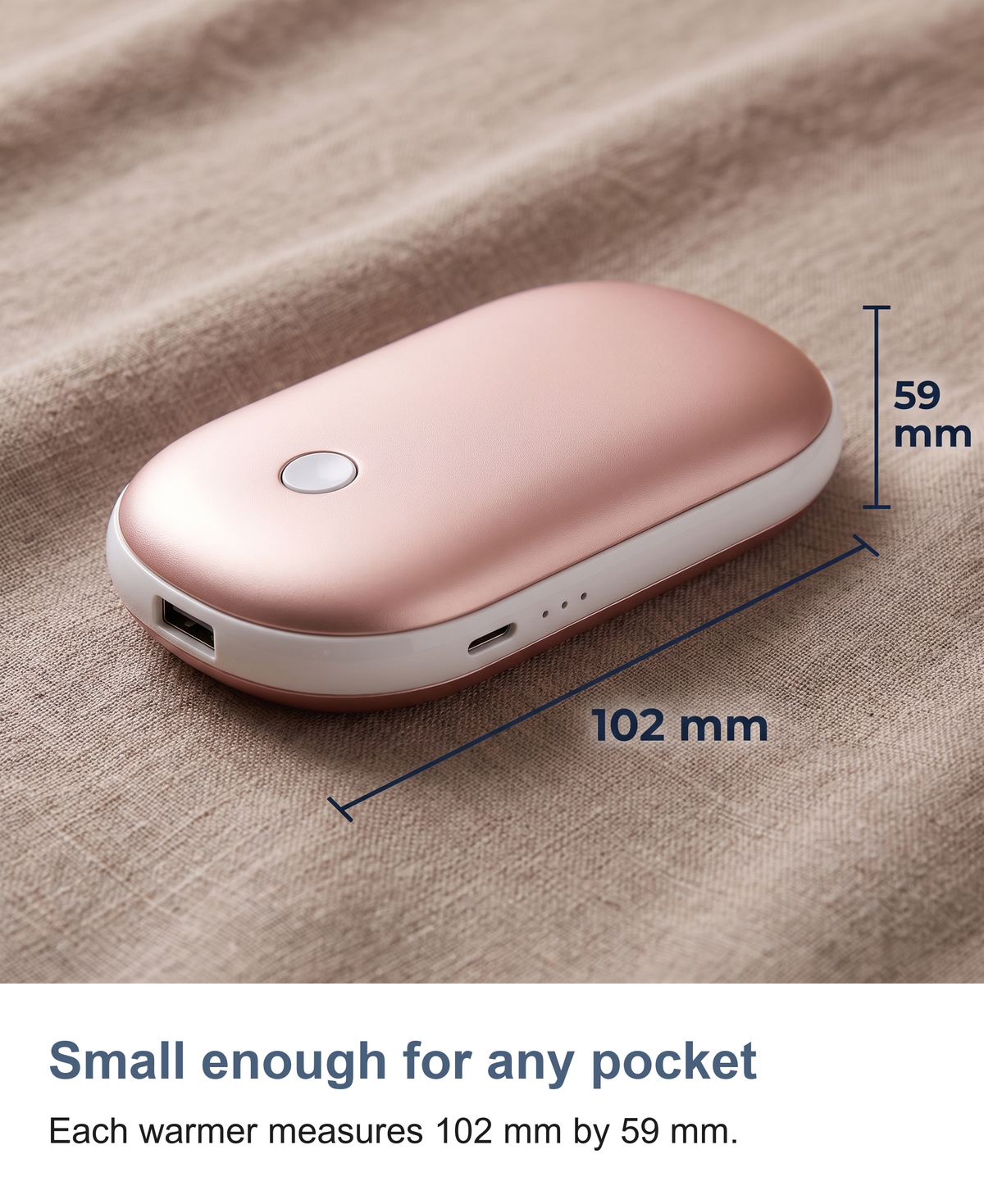 Rechargeable Hand Warmers, 2 Pack Pebble Hand Warmer and Power Bank — photo 16