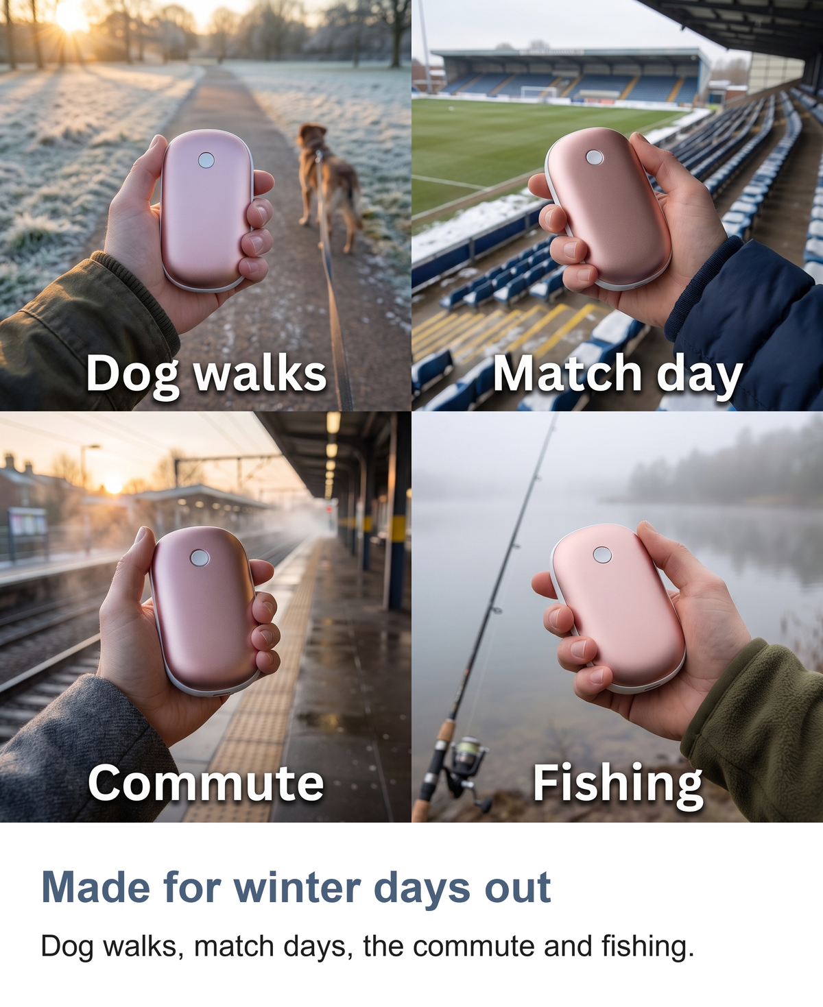 Rechargeable Hand Warmers, 2 Pack Pebble Hand Warmer and Power Bank — photo 11
